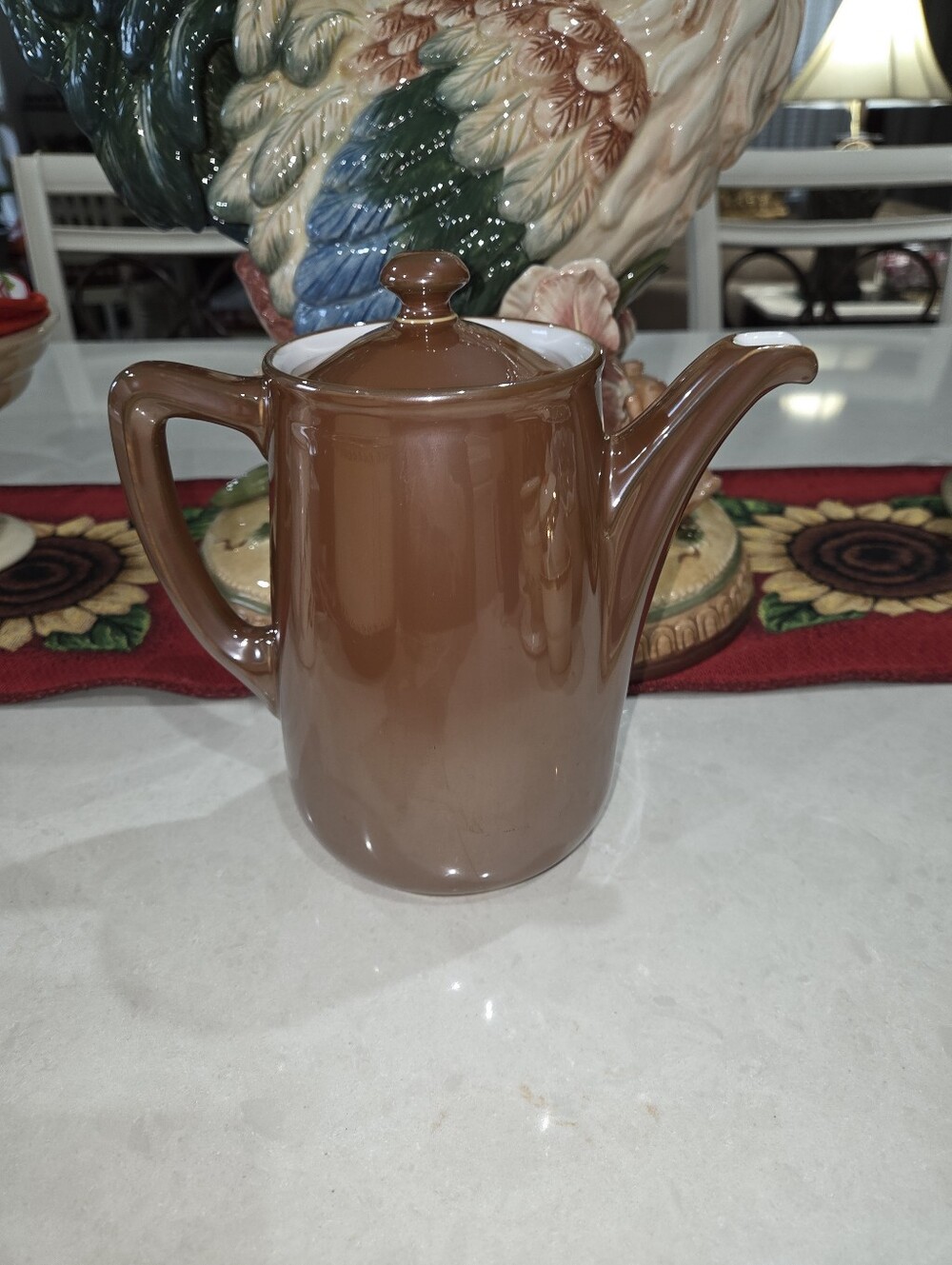 Brown Ceramic Coffee Pot